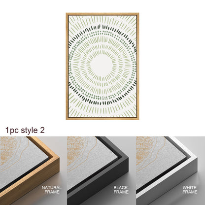 Framed Canvas Wall Art Set of 3 Sage Green Abstract Wood Tree Rings Prints Minimalist Modern Wall Art Neutral Boho Decor