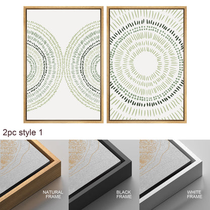 Framed Canvas Wall Art Set of 3 Sage Green Abstract Wood Tree Rings Prints Minimalist Modern Wall Art Neutral Boho Decor