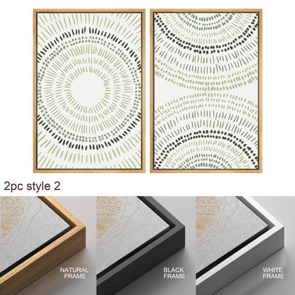 Framed Canvas Wall Art Set of 3 Sage Green Abstract Wood Tree Rings Prints Minimalist Modern Wall Art Neutral Boho Decor