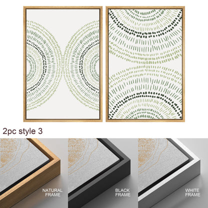 Framed Canvas Wall Art Set of 3 Sage Green Abstract Wood Tree Rings Prints Minimalist Modern Wall Art Neutral Boho Decor